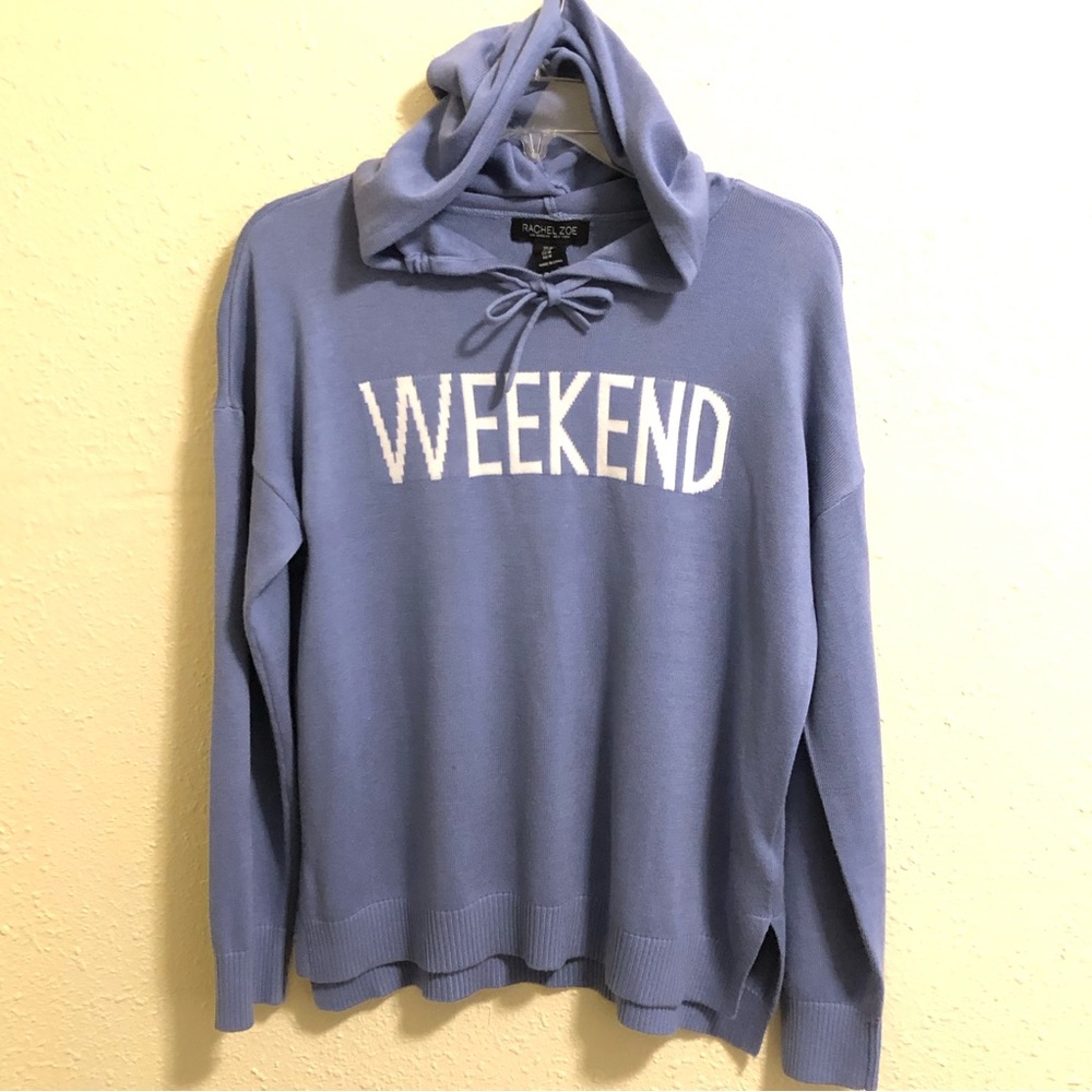 Rachel Zoe “Weekend” lightweight hoodie sweater Periwinkle M